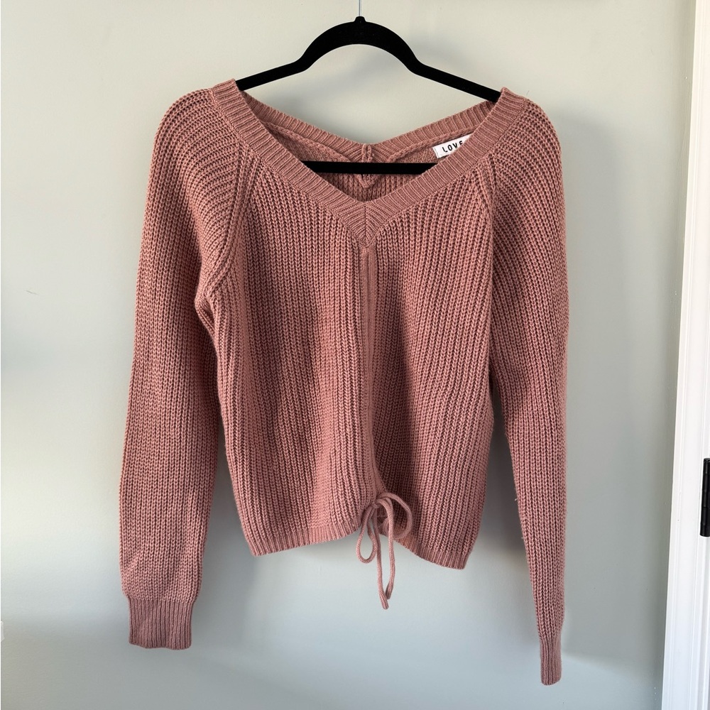 mauve cinch-able sweater